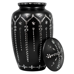 Eco-Friendly Cremation Urns Funeral <b>Keepsake</b> Urns High Quality Blue Metal With Diamond-Cut Hand-Chiselled Adult Human <b>Ashes</b> Urns - Product Image 5