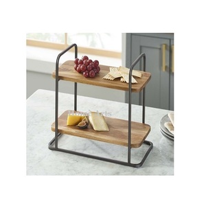 Support de pâtisserie à gâteau en bois et en fer forme ronde taille personnalisée support de gâteau à Dessert pour l'utilisation de restaurant à domicile - Product Image 5