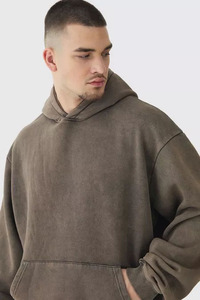 Sudadera con capucha personalizada de alta calidad Vintage Fleece Acid Stone Wash Blank Heavyweight Cotton Oversized Boxy Sudaderas con capucha desgastadas - Product Image 3