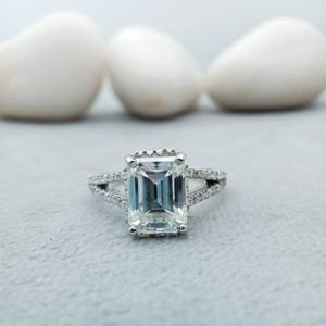 Bague de mariage en argent sterling 925 blanc certifié 14K 3 carats diamant de laboratoire classique or 18K ensemble de bijoux fins cadeaux fêtes - Product Image 1