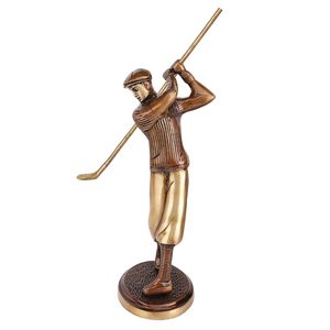 Estatuilla de golf de latón Escultura Golfista Juego de golf Trofeo Inicio Showpiece Estatuilla Ídolo Decoración para el hogar Oficina - Product Image 4