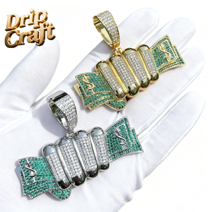 จี้รูปมือถือดอลลาร์ ชุบทอง สไตล์ฮิปฮอป หรูหรา ประดับเพชรโมอิสซาไนต์เงินแท้ ฝังด้วยมือ ของขวัญสำหรับผู้ชาย ผู้หญิง งานปาร์ตี้ - Product Image 6