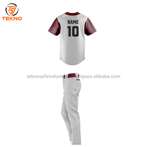Uniforme de béisbol transpirable de alta calidad para adultos al por mayor uniformes de béisbol para hombres de color sólido impresos por sublimación de Hip Hop - Product Image 2
