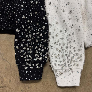 Sudadera Y2K Streetwear con Cierre de Cremallera, Bordado, Pedrería, Logotipo Personalizado, Talla Grande, 100% Algodón, Ecológica, Estilo Hip Hop para Invierno - Product Image 5