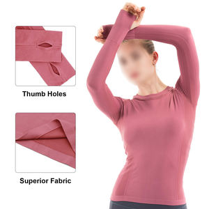 Top de Yoga Premium para Mujer, Chaleco Deportivo de Alta Compresión, Camiseta Transpirable para Entrenamiento, Ropa de Gimnasio, Camiseta de Manga Larga, Compresión Suave para Fitness - Product Image 3