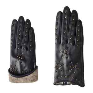 Usine personnalisée nouveau style de gants en cuir à écran tactile rivet vintage respirants et thermiques pour les scènes extérieures et décontractées - Product Image 6