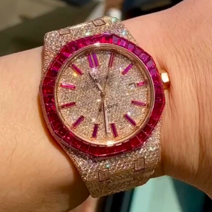 Reloj de Diamantes Moissanite DEF de Alta Calidad, Estilo Hip Hop, Movimiento Miyota de Lujo, Correa de Acero Inoxidable, Esfera de Cristal - Product Image 1