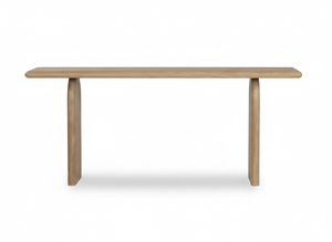 Console de banc Arc avec design de pieds courbes en bois d'acacia massif, finition naturelle - Product Image 2