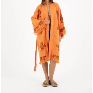 Women Full Length Kimono Stylish Longline <b>Covering</b> Designed For Smooth Flow Easy Wear And Versatile Outfit Pairing From India - Product Image 6