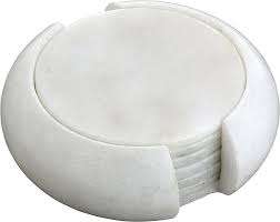 ชุดจานรองแก้วหินอ่อนสไตล์วินเทจพร้อมที่จับถาดรองแก้วทำมือทำจากนิลสีขาว - Product Image 4