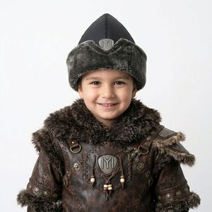 หมวกบอร์กหนังเทียมแบบดั้งเดิม ระบายอากาศได้ดี สำหรับเด็ก ลายฉลามอนาโตเลีย ดีไซน์ออตโตมัน ซีรีส์ Kayi Ertugrul Dirilis - Product Image 4