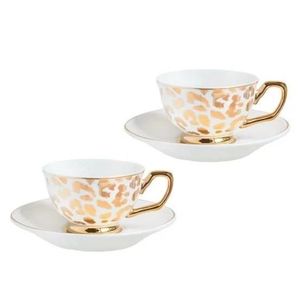 CRISTINA RE Gold Leopard 2 tazze da caffè - Product Image 1