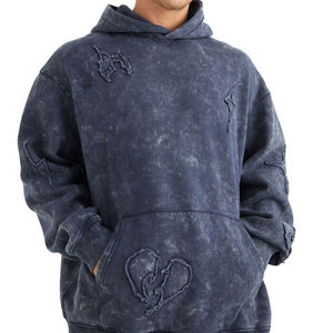 Chándal de Invierno con Capucha para Hombre, Estilo Vintage, Lavado Ácido, 100% Algodón, Transpirable, de Secado Rápido, con Colores de Logotipo Personalizables - Product Image 5