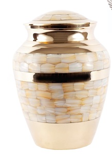 Vente chaude de couleur bleue, prix de gros, urnes de crémation, nouveau design, urne en métal, fournitures pour les cendres humaines, urne en laiton massif - Product Image 3