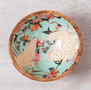 Bol en bois imprimé décoratif moderne vaisselle artisanale pour la cuisine, la salle à manger et la décoration intérieure élégante. - Product Image 5