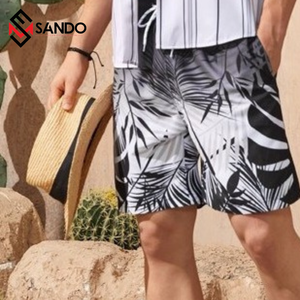 Pantalones cortos de playa de cintura media para hombre personalizados de alta calidad banda elástica transpirable impermeable malla bañadores bolsillos sólido Casual - Product Image 5
