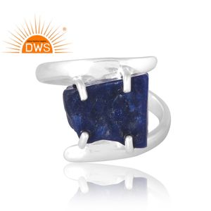 Anillo de piedras preciosas de lapislázuli Natural de Plata de Ley 925, joyería personalizada para mujer, regalo para ella - Product Image 3