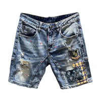Pantalones Cortos Vaqueros Casuales Vintage para Hombre, Transpirables, de Color Sólido, de Alta Calidad, de Mezclilla Suave, de Cintura Media, Corte Bootcut, con Patrón Tejido 3D Personalizado