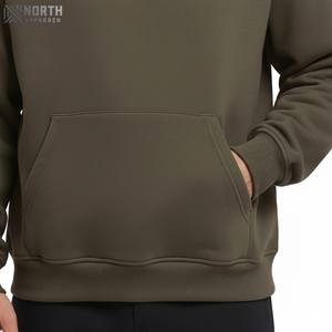 2025 Otoño-Invierno hombres grandes sudaderas con capucha de lana de algodón bordado sólido Casual Abrigo con capucha de punto temporada de invierno secado rápido - Product Image 5