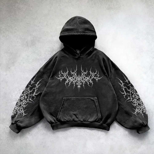 เสื้อมีฮู้ดสำหรับผู้ชายผ้าเทอร์รี่ระบายอากาศได้เร็วผ้าฝ้าย100% น้ำหนักเบาปักลายแบบมีซิป - Product Image 1