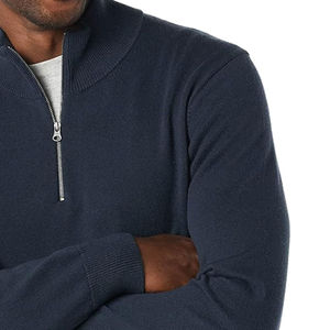 Nueva alta calidad peso ligero de moda media cremallera sudadera algodón poliéster soporte llamador sudaderas OEM servicio - Product Image 3