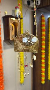 Bolso de Mano Mini de Lujo para Mujer, con Cuentas Metálicas, Decoraciones de Perlas y Diamantes, Correa Cruzada para el Hombro, Portátil - Product Image 6