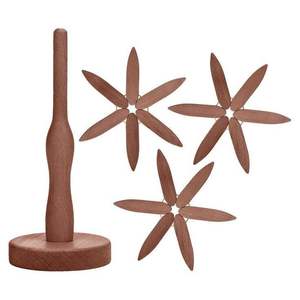 Elegante juego de salvamanteles en forma de flor de madera hecho a mano de alta calidad Ideal para proteger su mesa de comedor o Mostrador de cocina - Product Image 5