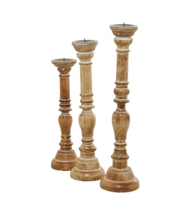 Bougeoir de conception dernier cri de couleur blanche pour la décoration de restaurant bougeoir de pilier en bois de qualité supérieure - Product Image 3