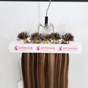 Premium luxe qualité plastique Nano pointe kératine mélange couleur 1A + 5Q cheveux vierges 22 pouces droite 100% Super Double dessiné Extension - Product Image 5