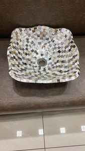 Wholesale Multicolour Mother of Pearl Wash <b>Basin</b> Sink Excellent Quality Handcrafted Marble for Hotel & Home Bathroom Use By FWE - Product Image 4