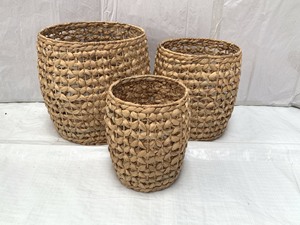 Panier de rangement XL tissé en jacinthe d'eau naturelle faite à la main boîtes à linge suspendues élégantes écologiques couvercle bon marché prix fabriqué au Vietnam - Product Image 3