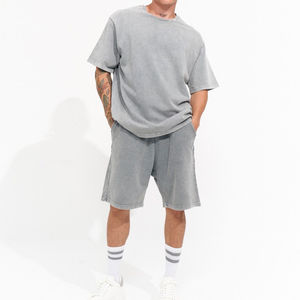 2025 été hommes lavage à l'acide T-Shirt hommes surdimensionné 100% coton léger imprimé meilleur prix col montant T-shirt - Product Image 4