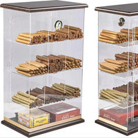 Humidor à cigares rectangulaire en acrylique de grande taille Prestige Import Group Roosevelt, capacité jusqu'à 250 cigares