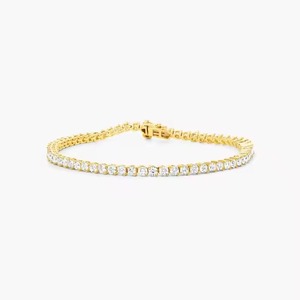 Pulsera de tenis de diamante cultivado en laboratorio de forma redonda personalizada Pulsera de oro de 14K certificada IGI Diamante para mujer del fabricante - Product Image 5