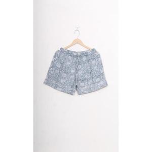 Mooie Hemelsblauwe Dames Nachtkleding Casual Stijl Bloemenprint Halve Mouwen Shirt Short 100% Katoen Odm Voorraad - Product Image 6