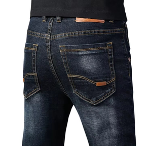 Jeans en denim stretch à coupe droite pour hommes, mode été, uni, boutonné, streetwear, respirant, lavé, vente en gros - Product Image 2