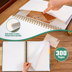<span class=keywords><strong>Quaderno</strong></span> a <span class=keywords><strong>Spirale</strong></span> con Copertina Rigida, 5 Scomparti, 300 Pagine, Righe College, in Pelle, per Scuola, Ufficio, Regalo, <span class=keywords><strong>Grande</strong></span> Formato, per Studenti, con Pagine Spesse - Product Image 4