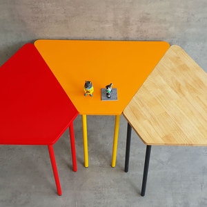 Modern Trapezoid-shaped Kindergarten <b>Table</b> KGD033 with <b>Plastic</b> Top and Multi-Color Iron Legs for <b>Outdoor</b> Use - Product Image 6