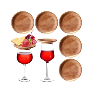 Plateau à charcuterie en bois d'acacia pour verre à vin, mini planche à charcuterie pour fête, fabriqué au Vietnam - Product Image 1