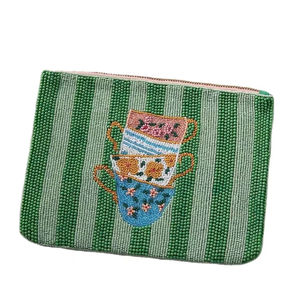 Petit sac portefeuille Fiona de jardin brodé de perles de haute qualité avec la dernière pièce de mode de luxe faite à la main à la mode pour fille - Product Image 1