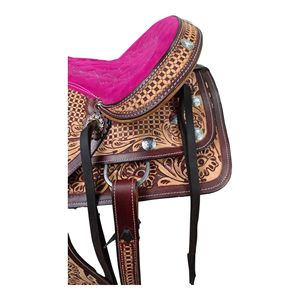 Monturas de carreras de barril asequibles al por mayor, monturas de caballo occidentales hechas a mano de cuero genuino de primera calidad, monturas de rodeo a granel - Product Image 6