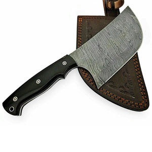 Cuchillo de Cocina Hecho a Mano de Acero de Damasco, Cuchillo de Chef y Carnicero de Alta Calidad con Funda de Cuero - Product Image 1
