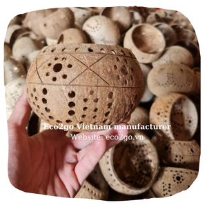 Tazón de medio Coco hecho a mano, luz de té al por mayor y portavelas, producto de arte artesanal para decoración del hogar - Product Image 4