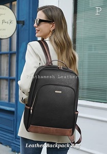 Sac à dos en cuir tanné végétal sécurisé spacieux prix de gros classique fabriqué à la main affaires usine remises en vrac directes - Product Image 3