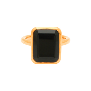 Anillo de ónix negro con corte esmeralda de 15x12mm, juego de pinzas de Plata de Ley 925, joyería hecha a mano, proveedores mayoristas indios - Product Image 3