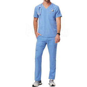 Nueva Llegada: Uniformes Médicos Ligeros de Color Sólido para Hombres, Uniformes de Hospital con Precio Bajo para Trabajadores de la Salud POR HI - Product Image 1