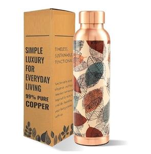 Botellas de cobre a prueba de fugas | Hecho a mano | Beneficios naturales para la salud | Calidad superior | Opciones impresas personalizadas con caja de regalo - Product Image 1