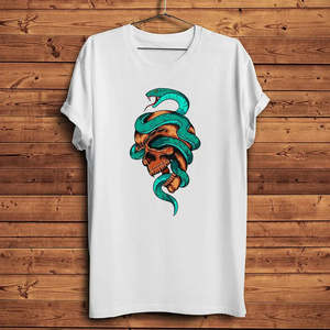 เสื้อยืดฟิตเนสลายงูโครงกระดูกนกกระเรียน พิมพ์ลายบนผ้าเจอร์ซีย์ น้ำหนัก 200-300 กรัม วิธีการพิมพ์แบบสกรีน - Product Image 3