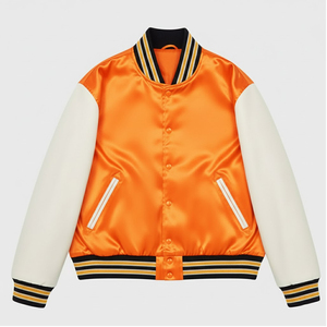 Chaqueta Universitaria Clásica Personalizada de Satén Sólido con Bordado y Revestimiento, 100% Poliéster, Invierno, Hombre, Alta Calidad - Product Image 1
