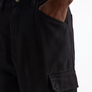 Pantalones acampanados sueltos Unisex, pantalones holgados rectos personalizados para hombre, pantalones Cargo de lona de sarga de algodón pesado con múltiples bolsillos - Product Image 4